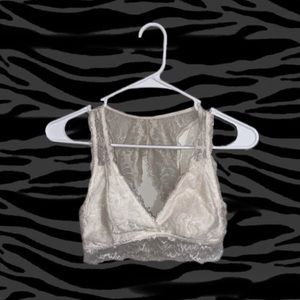 Light pink floral lace bralette